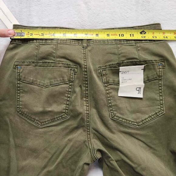 New 26 Tall Anthropologie Pilcro low-rise Utility Demilune Pants in Olive 26T - Picture 8 of 11
